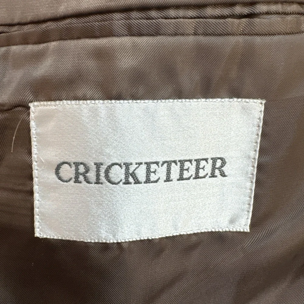 VTG Cricketeer Tweed Blazer Sz 44L Herringbone Wool Cashmere Sport Coat Jacket